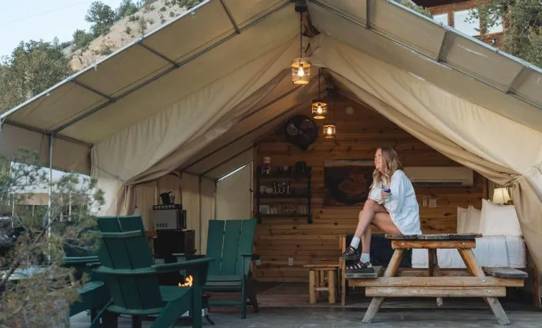 Glamping Tent #7 with AC Heat AC and Private Bath