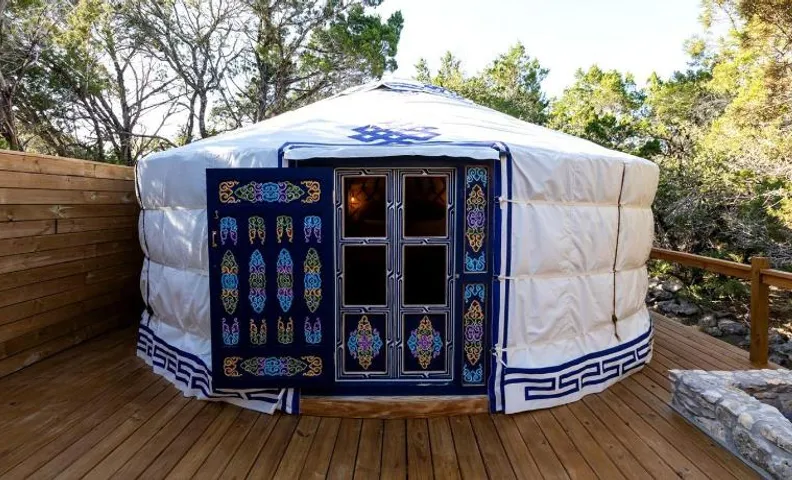 Cozy Couples Yurt with Hot Tub in Dripping Springs, Texas