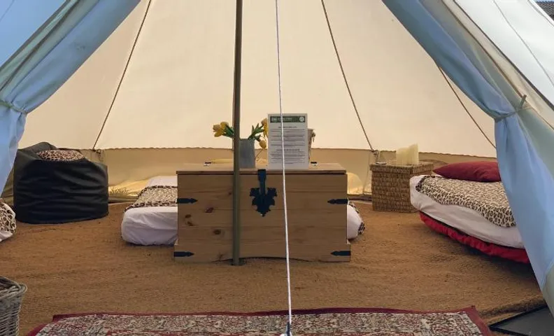 Home Farm Radnage 1 Glamping Bell Tent with Log Burner and Fire Pit
