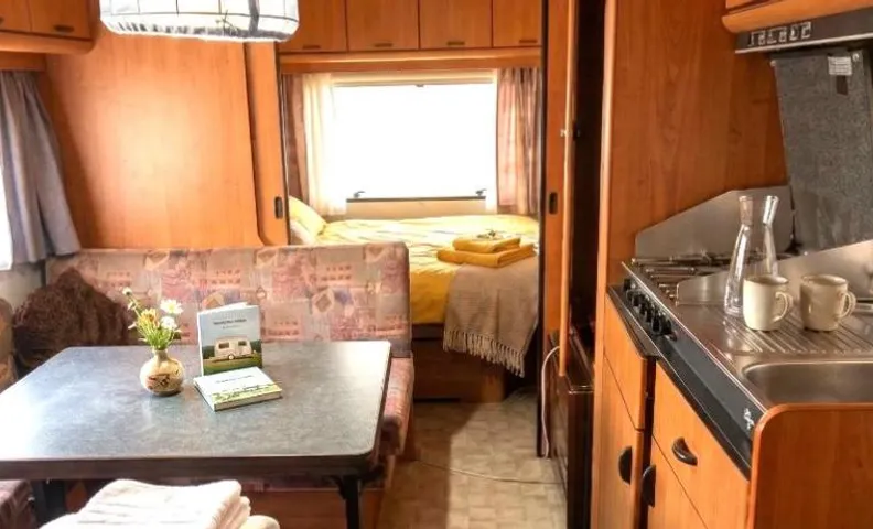 Caravan in the backyard