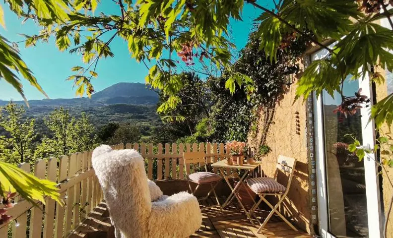 Herbal room with a terrace on a distillation farm