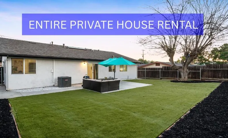 Entire Private House with King Bed, Garage, Gated Backyard, 4Bedrooms 2Bathrooms, Available Now