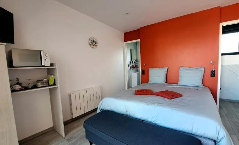 Chambre avec salle de bain privative et borne de recharge électrique T2