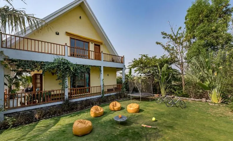 SaffronStays Happy Fields - Swimming pool farmhouse with farm views, hammocks & farm-to-table dining