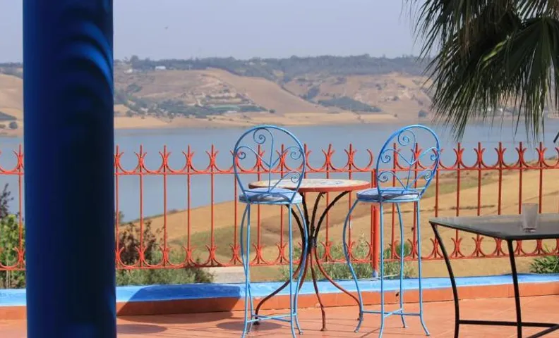 Peacock farm on the lake