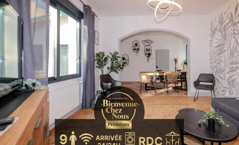 VILLE ET VOLCANS - Maison 9 couchages avec garage et extérieur