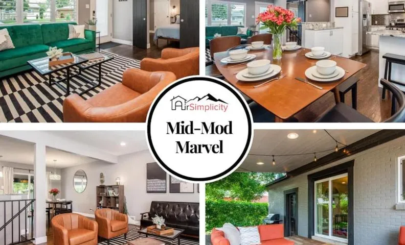 Mid-Mod Game Room Wet Bar