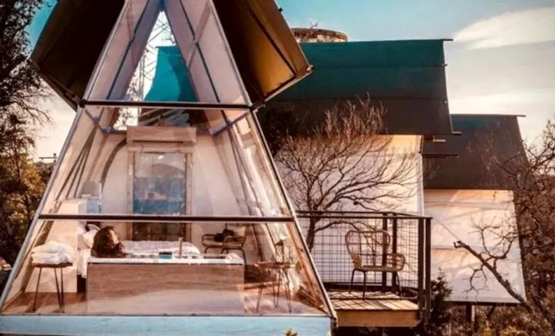 One-of-a-Kind Cliffside Glamping Experience with Sky Views in Cottonwood Shores, Texas