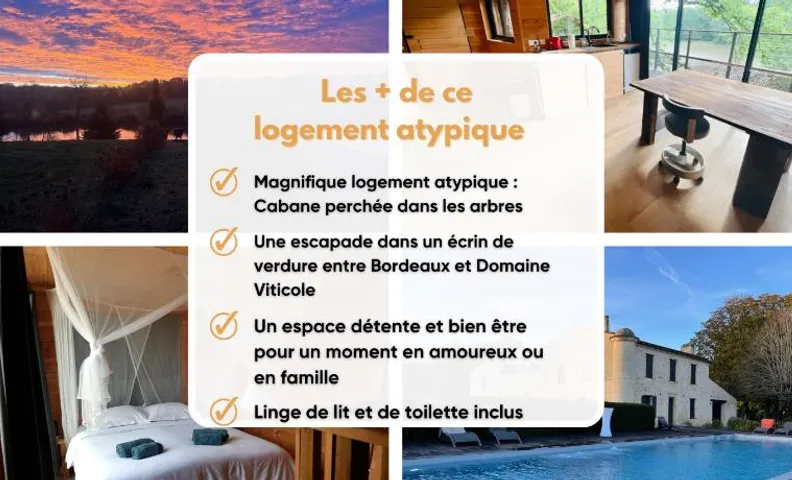 Cabane perchée - lac privé, spa & nature